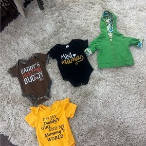 SHEIN Kids Bodysuit and Hoodie Set - Brown, Black, Green, Yellow